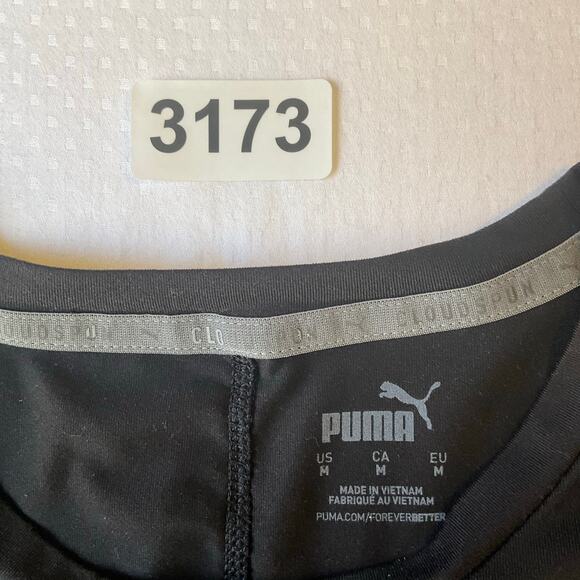 PUMA Women T-shirt size M US Black Short Sleeve CloudSpun Casual Workout Active - Picture 6 of 7